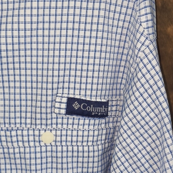 Columbia PFG Fishing Shirt Men M Plaid Super Tamiami Omni-Shade Long Sleeves - Picture 5 of 7
